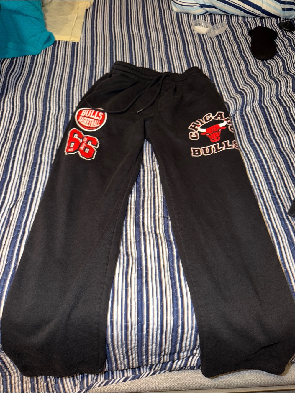 Black Kids Sweatpants with Team Logos